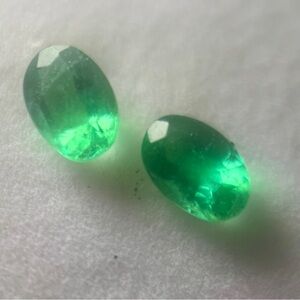 1CTW Matching Pair of Oval Emeralds